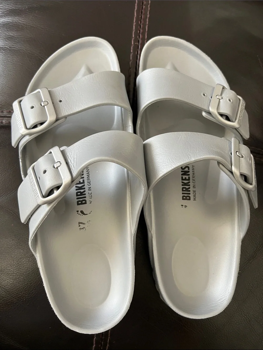 Birkenstock Women's Double-Buckle Slide Sandals - Light Silver